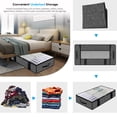 thumbnail image 3 of 2 Pack 90L Under Bed Storage Bags with Reinforced Handles,Underbed Storage with Clear Window,Breathable Non-woven Closet Storage for Blanket, Pillows, Comforters and Quilts,Linen-like Grey, 3 of 6