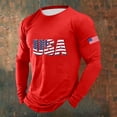 thumbnail image 2 of XIAONU Mens Stars Stripes Print Long Sleeve T Shirt Patriotic Theme Crew Neck Daily Casual Tee, 2 of 4