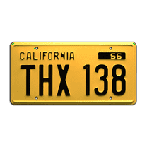 American Graffiti | Milner's Deuce Coupe | THX 138 | Metal Stamped Replica Prop License Plate