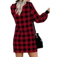 thumbnail image 5 of Skksst Womens Long Sleeve Round Neck Gird Christmas Loose Tunic Dress, 5 of 5