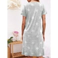 thumbnail image 4 of Avidlove 2 Pack Women Nightgown Short Sleeve Button Down Nightshirt V Neck Nighty Pajama Dress Gown, 4 of 5