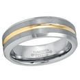 thumbnail image 3 of Jewelry Avalanche 2-Tone Mens Tungsten Wedding Ring, Gold Grooved Center, Comfort Fit, Anniversary Ring for Him 7mm, 3 of 3