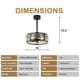 thumbnail image 3 of Oaks Aura 18" Water Glass Ceiling Fan with Remote, 6-Speed, Adjustable Height 6-Blades Ceiling Lighting, 3 of 9