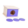thumbnail image 4 of Caja de madera para la permanencia de objetos, caja de madera para combinar formas, juego de actividades, juguete sensorial púrpura, 4 of 9