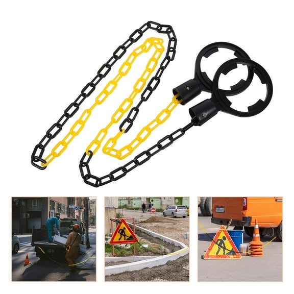 Raindrops High Visibility Parking Barrier Chain with Plastic Construction, 1 Set for Vehicle and Parking Lot Safety