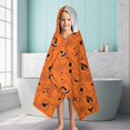 thumbnail image 6 of Halloween Orange Background Icons Hooded Bath Towel，60"x35" for Ages 3 To 12 Kids, Quick Dry Lightweight Soft Microfiber Hood Beach Towel Cover Up for Kids, 6 of 7