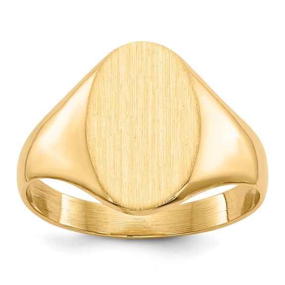Auriga 10k Yellow Goldy 12.5x8.5mm Closed Back Signet Ring for Women Size- 6