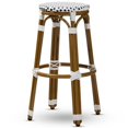 thumbnail image 1 of Bowery Hill 28" Wicker Bar Stool in Navy and White, 1 of 6