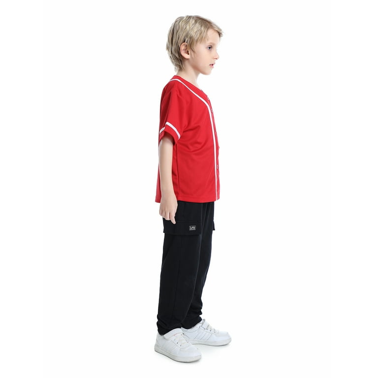 Toptie Boys Baseball Jersey, Kids Button Down Jersey T Shirt Toptie Boys Baseball Jersey, Kids Button Down Jersey T Shirt