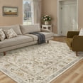 thumbnail image 4 of BERTHMEER Small Area Rugs 3'x5' for Bedroom Bathroom Entryway Kitchen Laundry Rugs Non Slip Washable Vintage Beige Carpets Oriental Dorm Office Entrance Traditional Distressed Throw Rugs, 4 of 7