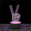 

SeekFunning 3D night light victory gesture 20 cm touch switch LED bedroom decoration table lamp 7 color change