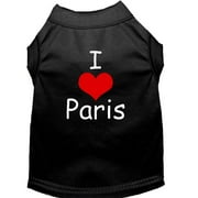 Pet Dog Cat Shirt Screen Printed, "I Love Paris"