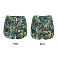 thumbnail image 6 of Uemuo Dinosaur Plays Soccer Pattern Women's Athletic Shorts High Waisted Running Shorts with Liner Pockets Gym Elastic Workout Shorts-Small, 6 of 9