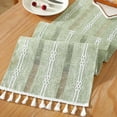 thumbnail image 3 of AUQ Table Runner,Savor the Smoke Table Runners,Hollow Embroidery Eco-Friendly Boho Table Runner,Grey, 3 of 4