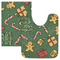thumbnail image 7 of Yayeee Bath Rugs for Bathroom Floor Set of 2 Non Slip Fluffy Soft Absorbent Mat, Yellow Christmas Gingerbread, 7 of 7