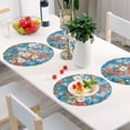 thumbnail image 6 of Qxltty 15inch Round Placemats Set of 6 Polyester Fabric Heat Resistant Washable Table Mat for Kitchen Party Decor Red and White Nostalgic Flowers, 6 of 7