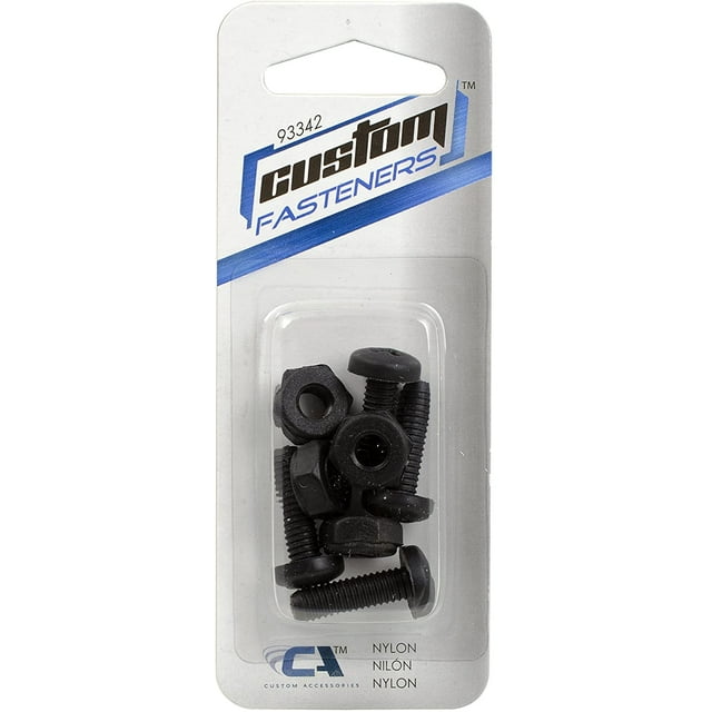 Custom Accessories 93342 Black Nylon License Plate Fastener