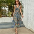 thumbnail image 3 of Distressed Dragoncon Marriott Carpet Pattern with Extrusion Dress Summer Street Style Bohemia Long Dresses Female Sleeveless Printed Maxi Dress, 3 of 9