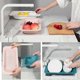 thumbnail image 4 of Foldable Expandable Kitchen Sink Colander, Adjustable Silicone Portable Sink Strainer, Foldable Washing Fruit Vegetable Noodle Basket (Green), 4 of 5