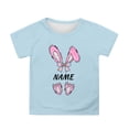 thumbnail image 5 of Boys' And Girls' Easter Personalized Cartoon Rabbit Print Short Sleeve T Shirt Top Light Blue 3Y-4Y, 5 of 5