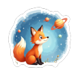 thumbnail image 4 of Sci - fi Fox Space Stickers Stickers, Waterproof Fox Space Stickers Sticker for Water Bottle Laptop Phone Cases Planner, 4 of 5
