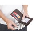 thumbnail image 4 of Father's Day Saving Mabella Genuine Leather Bifold Brown Wallet RFID Blocking ID Credit Card Travel Anti Theft Father's Day Gift for Men, 4 of 5