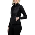 thumbnail image 3 of Kastel Denmark Women's Lightweight Sleeveless Quilted Puffer Vest | Full Zip Solid Color with Zipper Pockets and Stand Collar (Black, Large), 3 of 3