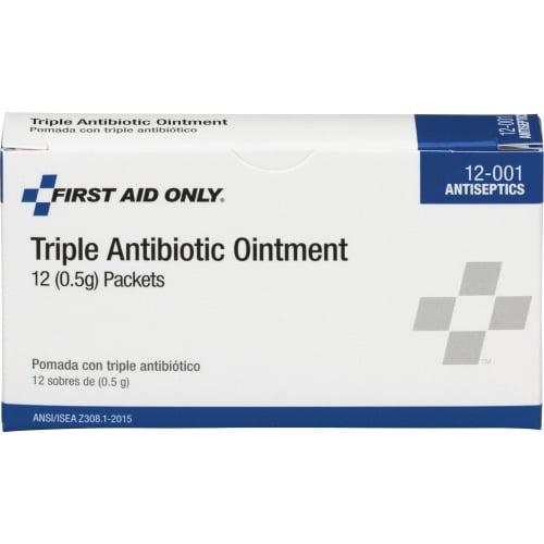 First Aid Only Triple Antibiotic Ointment Packets For Infection, Scrape, Burn, Minor Cut - 12 / Box - 12 Per Box