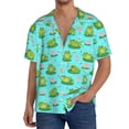 thumbnail image 3 of Fotbe Frogs And Aquatic Plants print Short Sleeve Button Down Shirts for Men Casual Summer Beach Wrinkle Free Shirt-3X-Large, 3 of 7