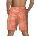 thumbnail image 3 of Sigee Beautiful Corals Print Mens Swim Trunks with Compression Liner Quick Dry Swim Stretch Beach Shorts with Pockets,S-3XL, 3 of 7