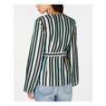 thumbnail image 2 of I-N-C Womens Striped Wrap Blouse, Blue, X-Large, 2 of 2