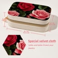 thumbnail image 5 of Rose Velvet Necklace Holder: Portable Travel Organizer Box with Removable Compartment - Great Gift for Any Occasion, 5 of 7