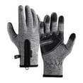 thumbnail image 3 of AuroraX Windproof Winter Gloves Men Women Waterproof Gray Leather Warm Touchscreen Gloves with Soft Insulated Lining Thick Gloves with Wrist for Driving Outdoor Working Typing, 3 of 5