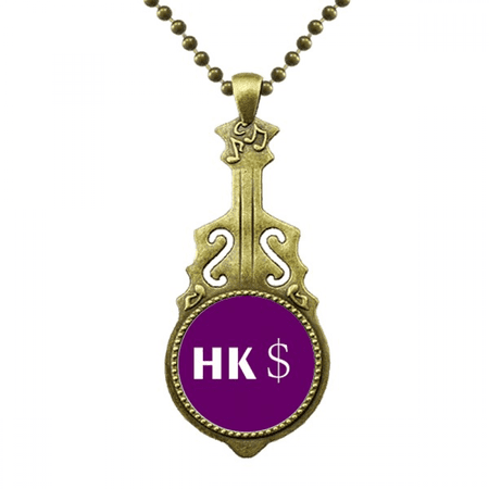 china hong kong currency symbol hkd necklace antique guitar jewelry music pendant