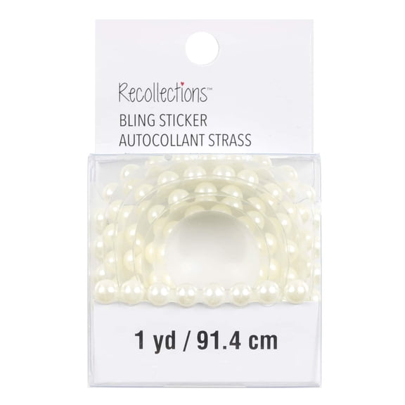 Recollections White Pearl Stickers Bling on a Roll, 12 Pack