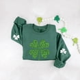 thumbnail image 6 of LEKWK St Patricks Day Women Leopard Print Hearts Long Sleeve Tops Crew Neck Sweater Tops Casual Tops Plaid Pattern Lounge Wear, 6 of 6