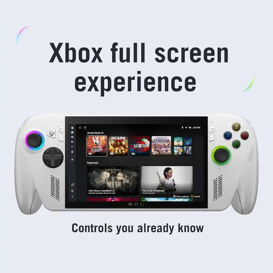 ASUS ROG Xbox Ally 7" FHD Gaming Handheld Console, 120Hz IPS LED Touch Screen, AMD Ryzen Z2 A Processor, 16GB with 1TB SSD, Windows 11, with 5ave 3-in-1 Kit
