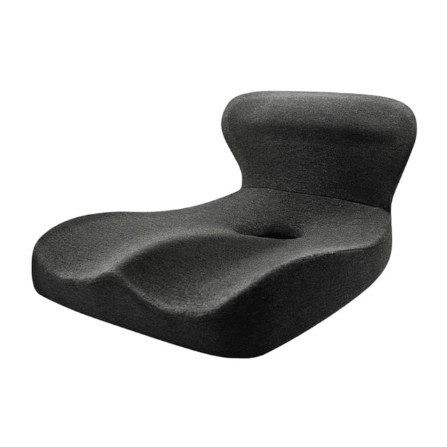 Cojín de asiento de apoyo para la cintura, transpirable, premium, multiusos, para el coxis. Gris oscuro