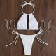 thumbnail image 4 of Conjunto de Bikini de Cintura Alta para Mujeres Color Sólido Sexy Colgantes Ajustables Bikini, Diseño de Corte Alto sin Espalda para Piscina, Playa Y Vacaciones, 4 of 4