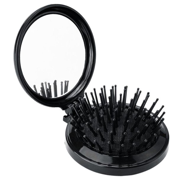 TISHITA Foldable Hair Comb w/ Mirror Anti-static Frizz Air Cushion Massage Comb