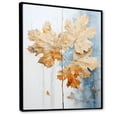 thumbnail image 2 of Designart "Minimalist Beige And Blue Maple Leaf" Tree Maple Floater Framed Canvas Wall Art, 2 of 5