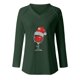thumbnail image 4 of Camiseta de manga larga con estampado navideño informal con cuello en V para mujer a la moda Fridja  FKASFK3638, 4 of 4