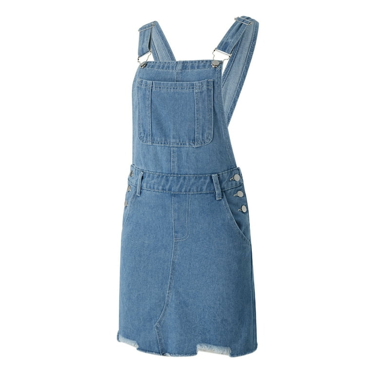 Denim zip up pinafore dress best sale