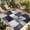 Black,White, variant on Indoor Outdoor Area Rugs,Modern Black Gray White Gradient Washable Patio Rug Non-slip Quick Dry Camping Rugs,Abstract Color Block Floor Carpet for Porch Deck Backyard RV Decor,4x6ft