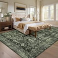 thumbnail image 7 of GlowSol 8'x10' Area Rug Vintage Floral Area Rug Indoor Non Slip Soft Foldable Accent Carpet for Living Room Bedroom, Green, 7 of 7