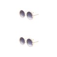 thumbnail image 1 of Jumpingount Protección Gafas de sol de perlas Clásicas para varias ocasiones Gafas de sol redondas Marco de PC Marco dorado Gris Marco Dorado Gris 2piezas, 1 of 6