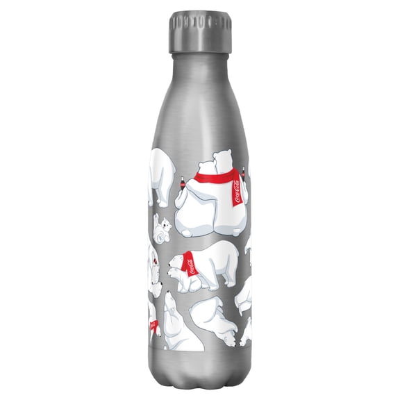 Coca Cola Christmas Polar Bears Stainless Steel Water Bottle Stainless Steel 17 oz.
