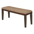 thumbnail image 4 of Benzara Fabric Upholstered Solid Wooden Bench, Light & Dark Brown-Color:Dark Brown, 4 of 4