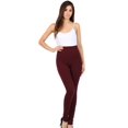 thumbnail image 5 of Sakkas Warm Soft Fleece Lined High Waist Leggings - Burgundy Cable Knit - One Size, 5 of 7