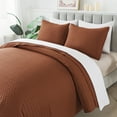 thumbnail image 2 of JML Quilt Set 3 Piece Microfiber Coverlet Shams Set, Soft Lightweight King, Brown, 2 of 6